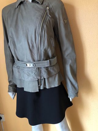 Chaqueta Piel Armani Jeans Gris
