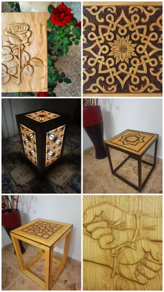 Banco de madera artesanal.