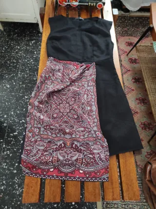 Liu Jo Vestito Seta Nero Fantasia