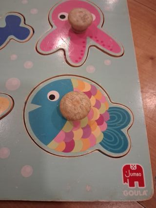 Puzzle Madera Animales Oceano Goula niños