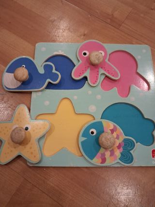 Puzzle Madera Animales Oceano Goula niños