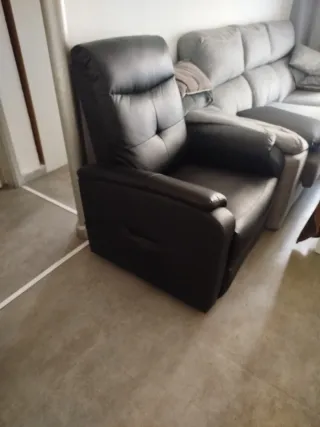 Sillón de masaje polipiel negro
