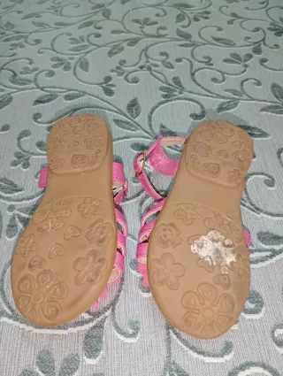 Sandalias niña rosa flor N°22