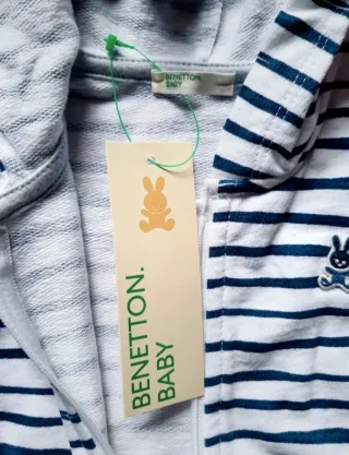 Felpa Benetton neonato cappuccio zip