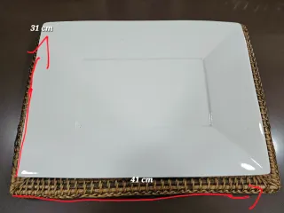 2 piezas : Fuente + aperitivos de porcelana con ba
