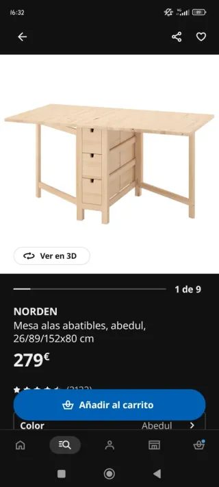 Mesa plegable madera Ikea