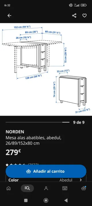 Mesa plegable madera Ikea