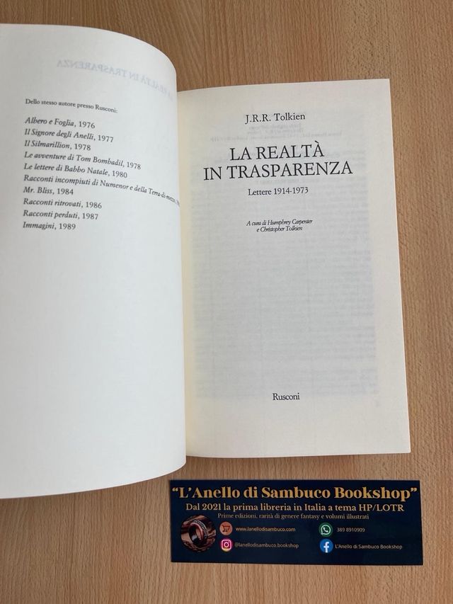 J.R.R. Tolkien La realtà in trasparenza Lettere