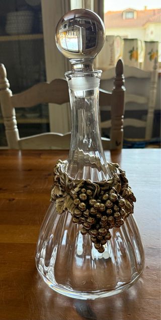 Decantador vino cristal metalizado uva
