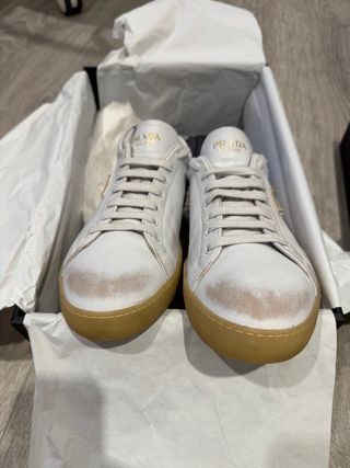 Zapatillas Prada Blancas Beige