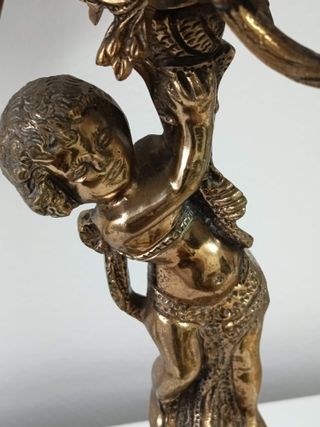 Candelabros antiguos (pareja) aleación cobre