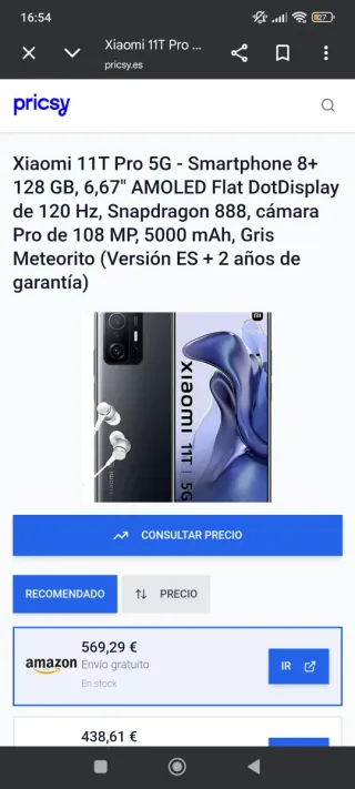 Xiaomi 11T Pro 5G 128GB Grigio con custodia e caricatore