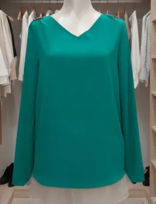 Blusa verde manga larga