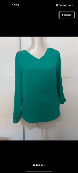 Blusa verde manga larga