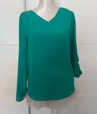 Blusa verde manga larga