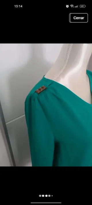Blusa verde manga larga