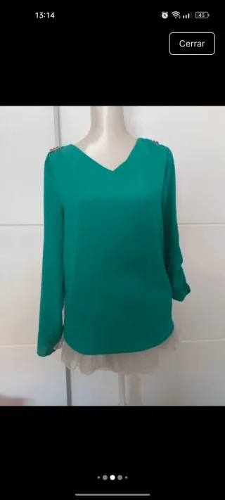 Blusa verde manga larga