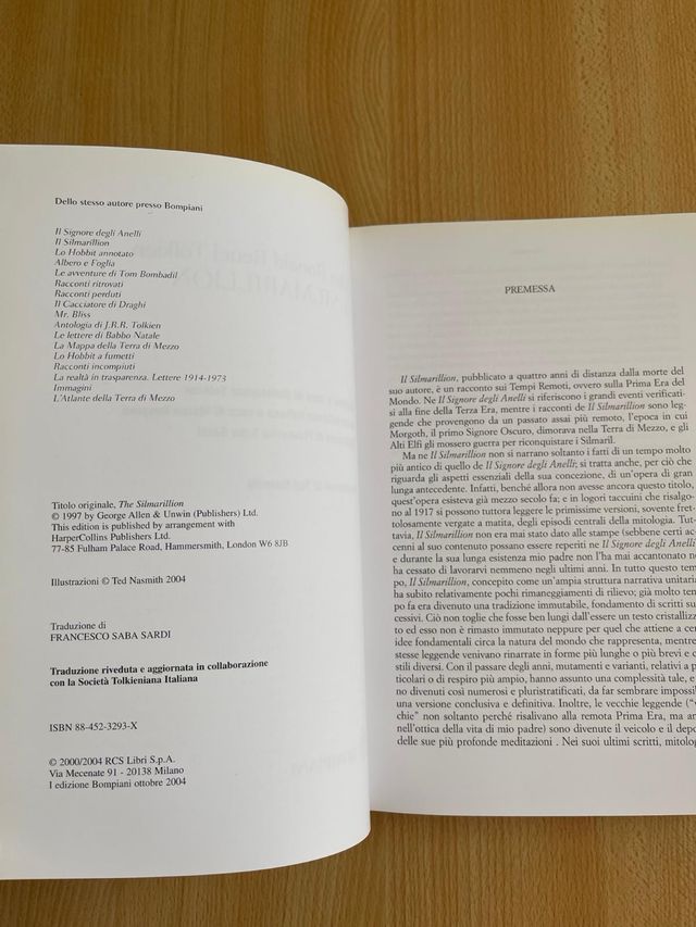 J.R.R. Tolkien Il Silmarillion prima edizione 2004