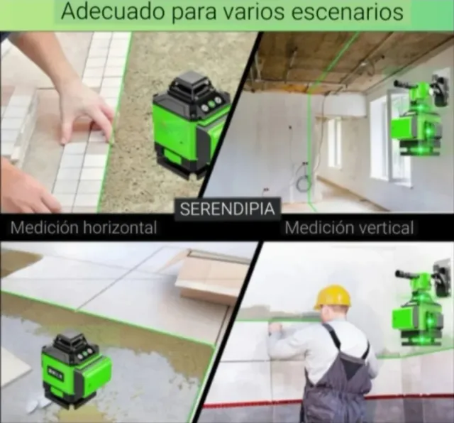 NIVEL LÁSER 4D 16 LÍNEAS CON TRÍPODE Y 2 BATERÍAS.