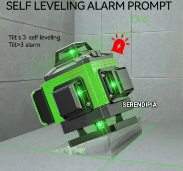 NIVEL LÁSER 4D 16 LÍNEAS CON TRÍPODE Y 2 BATERÍAS.