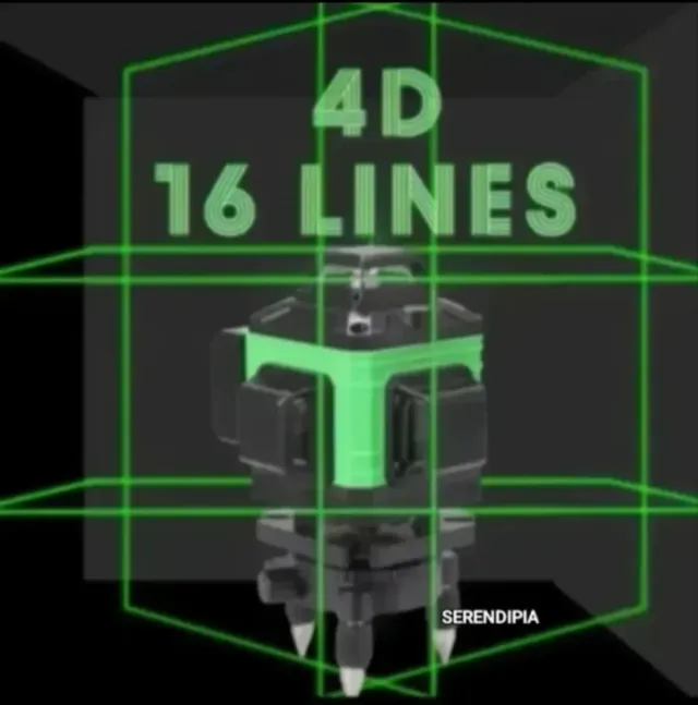 NIVEL LÁSER 4D 16 LÍNEAS CON TRÍPODE Y 2 BATERÍAS.
