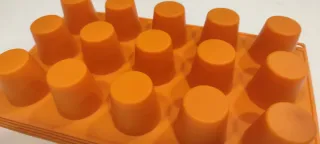 5 Moldes silicona naranja vasos chocolate tocino