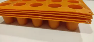 5 Moldes silicona naranja vasos chocolate tocino