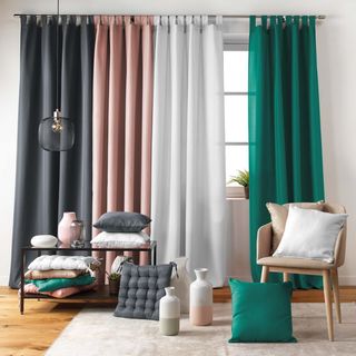 Douceur d'Intérieur 1 Cortina, Tela, Gris, 140 x 2