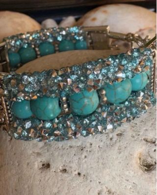 Bracciale 7 Chakra Turchesi Cristalli Strass