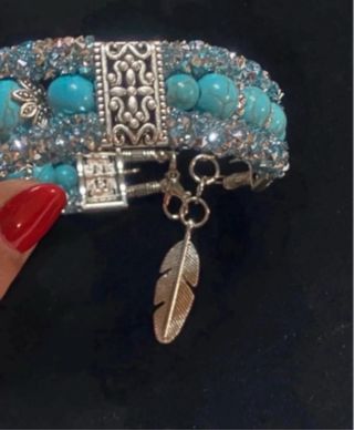 Bracciale 7 Chakra Turchesi Cristalli Strass