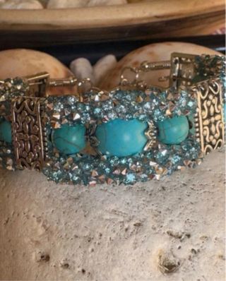 Bracciale 7 Chakra Turchesi Cristalli Strass