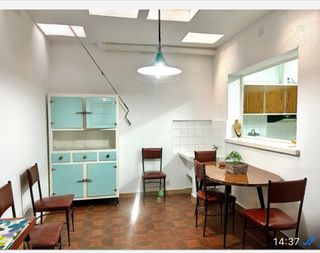 Alacena vintage azul y blanco