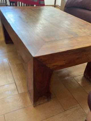 Mesa de centro madera maciza rústica