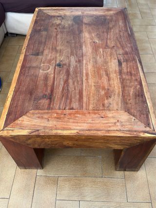 Mesa de centro madera maciza rústica