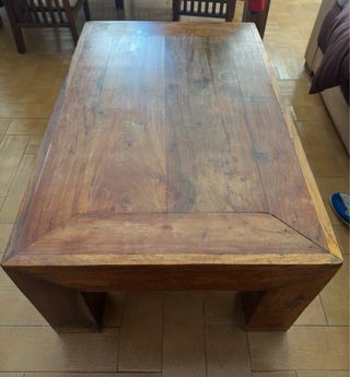 Mesa de centro madera maciza rústica