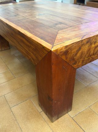 Mesa de centro madera maciza rústica