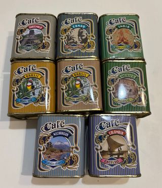 Latas vintage café mundo