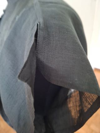 Blusa vintage anni '90 lino e organza nera