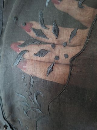 Blusa vintage anni '90 lino e organza nera