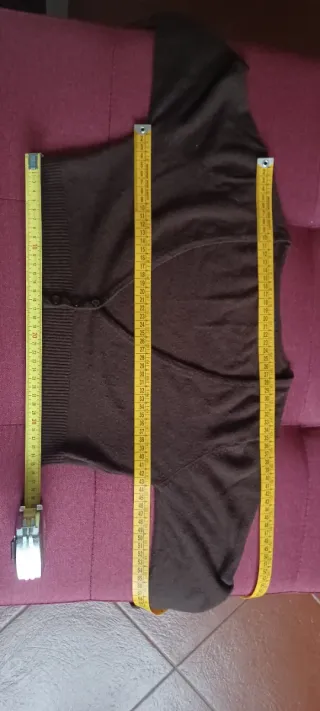 Cardigan crop marrone