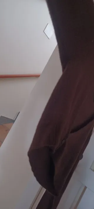 Cardigan crop marrone