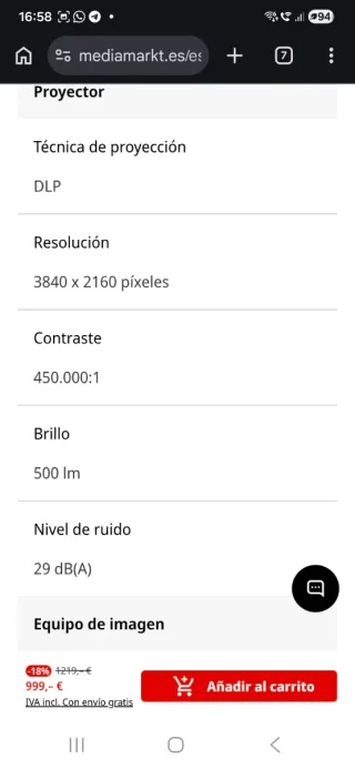 Proyector LG PU615U 4K UHD Plateado