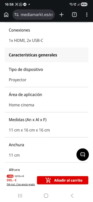 Proyector LG PU615U 4K UHD Plateado