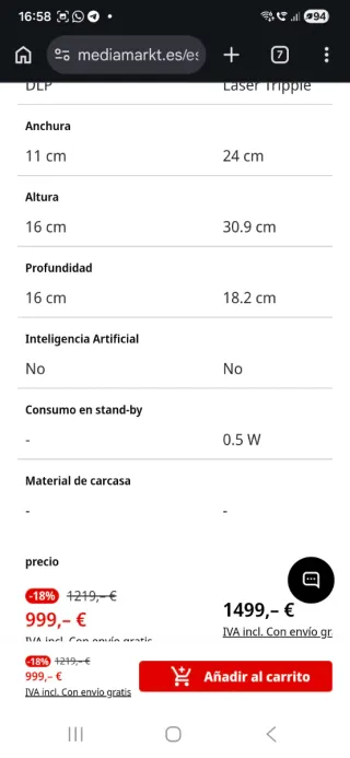Proyector LG PU615U 4K UHD Plateado