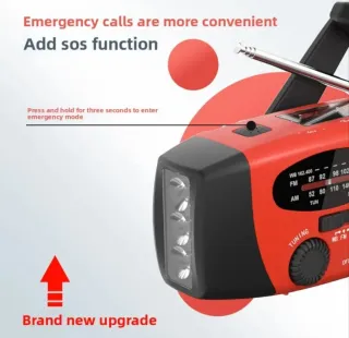 Radio de emergencia solar y linterna