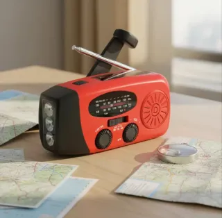 Radio de emergencia solar y linterna