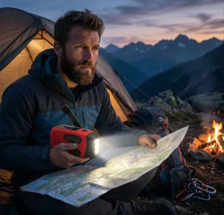 Radio de emergencia solar y linterna