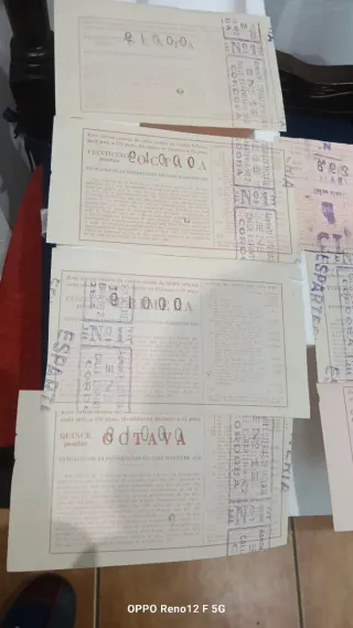 Lotería Nacional Décimos Antiguos 1961