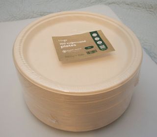 100 Piatti Compostabili Canna da Zucchero