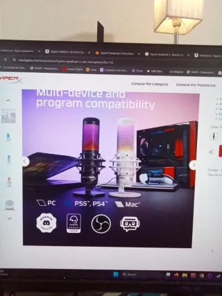 Microfono RGB Hyperx Quadcats S SEMI NUEVO